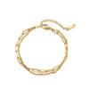 Elegant 18K Gold Titanium Steel Bracelets: European & American Fashion, Non-fading, Women's Versatile Personality Hand Jewelry