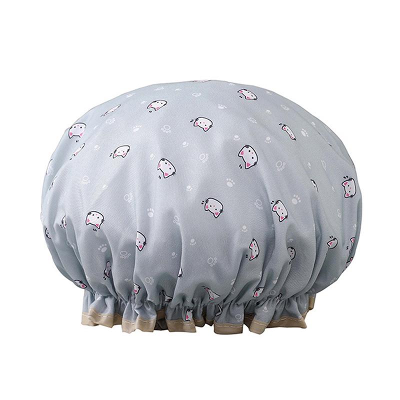 Double-Layer Kitchen Lady Light Oil Fume-Proof Cap Shower Cap Waterproof Adult Women Shower Bath Cap Shampoo Cap Cute Glitter