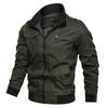 Autumn and Winter Casual Solid Color Jacket Pocket Stand Collar Large Size Coat Men's Cotton Thin Autumn Jacket