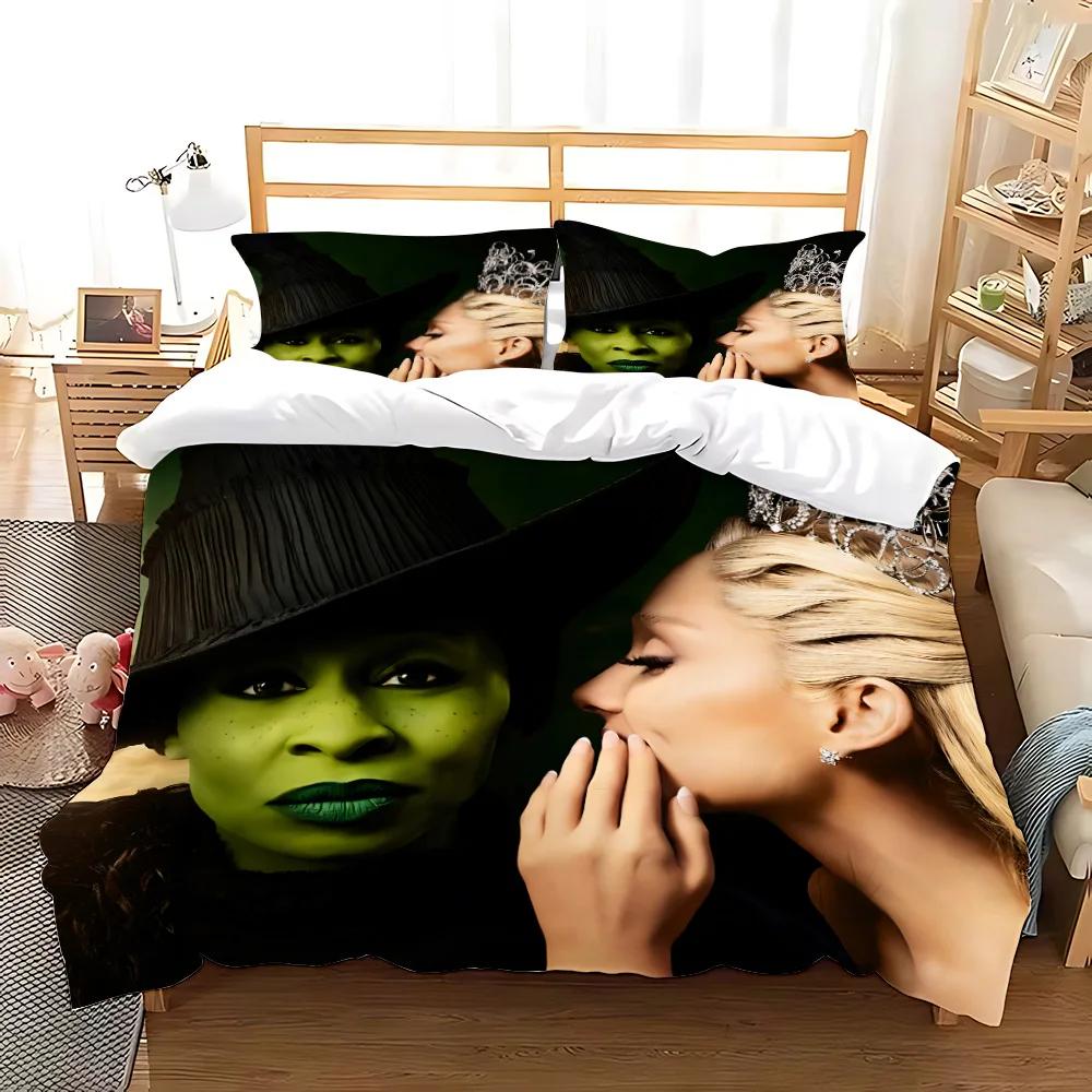 W-Wicked Movie Witch Bedding Set Duvet Cover Set King Queen Twin Double Size Comforter Cover Set For Home Decor With Pillowcase