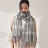 Scarf Woman Winter Sweet Warm Scarf Shawl 2025 Imitation Cashmere Scarf Plaid Scarf Shawl