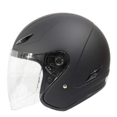 MOTO BASE Стандартный открытый мотоциклетный шлем-джет SG/PSC / MBHL-SJ01 (Матовый черный/L (59-60см))