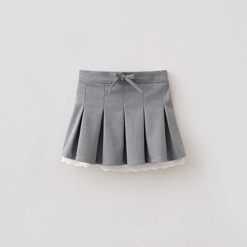 Mark Jenny Retro Preppy Style Girls' Miu Series Lace Pleated Skirt Baby Half Skirt Spring Outfit 560282