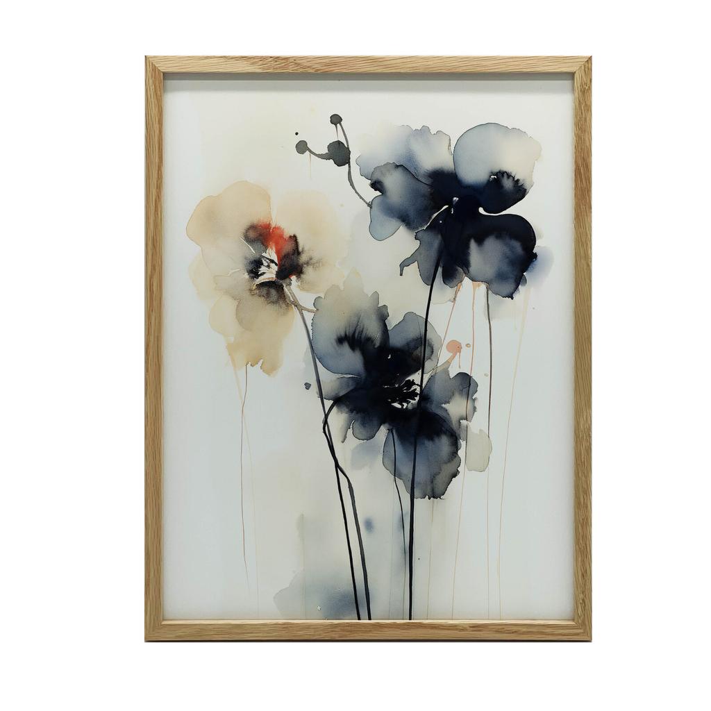 Dynamics of Flowers In Watercolor Dynamics of Flowers In Watercolor, 40X50 Cm, Frameless, Matte Paper 230 Gsm