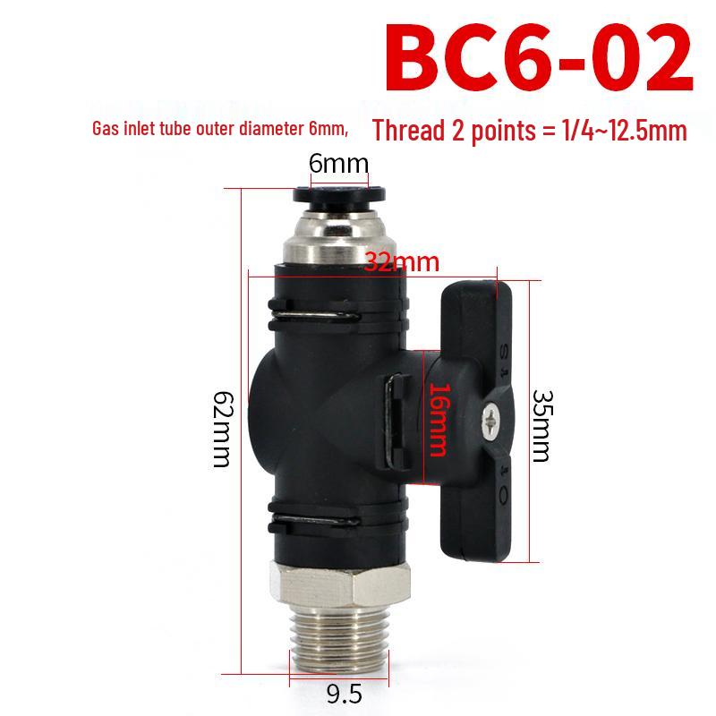 Pneumatic PU Tube Quick Connector Hand Valve BUC6/8/10/12mm for Air Compressors