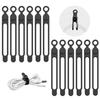 Lasocy Reusable Silicone Cable Ties Black 12-Piece Set