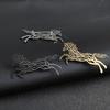 Galloping Horse Brooch Stainless Steel Hollow Design Brooch Pin Artistic Design Clothes Hats Bags Badge Fashion Accessories