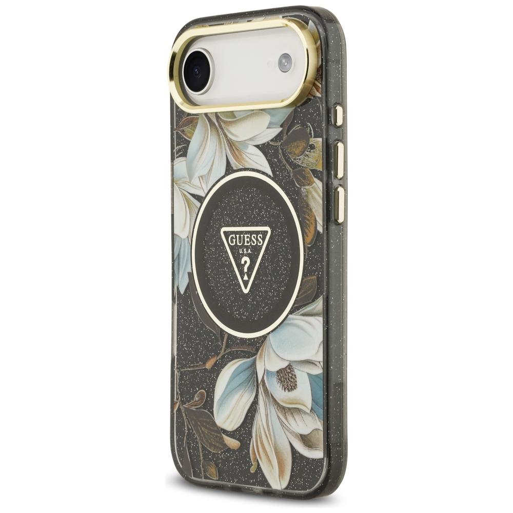 Guess Iml Glitter Flowers Triangle Magsafe Case For Iphone Air With Floral