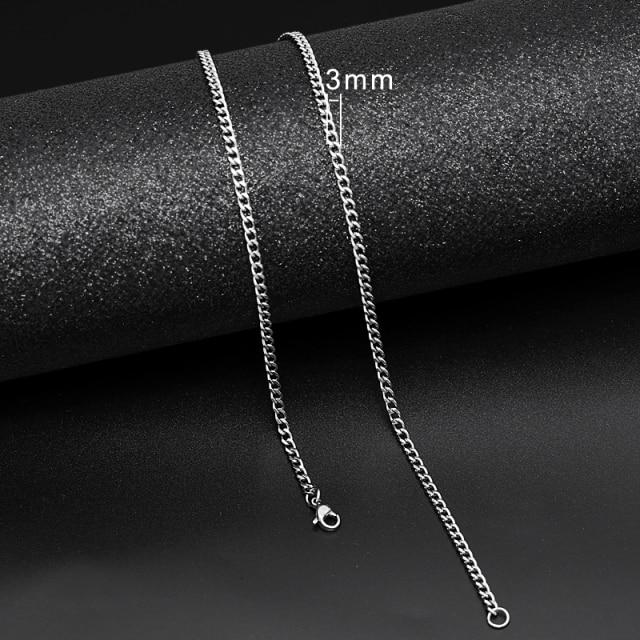 Кубинское звено-цепочка для мужчин и женщин, базовое ожерелье из нержавеющей стали в стиле панк, золото, черный цвет, мужское колье, ювелирные изделия, подарки