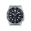 Casio Стандартные аналоговые кварцевые часы MTD-135D-1AV из нержавеющей стали с черным циферблатом для мужчин