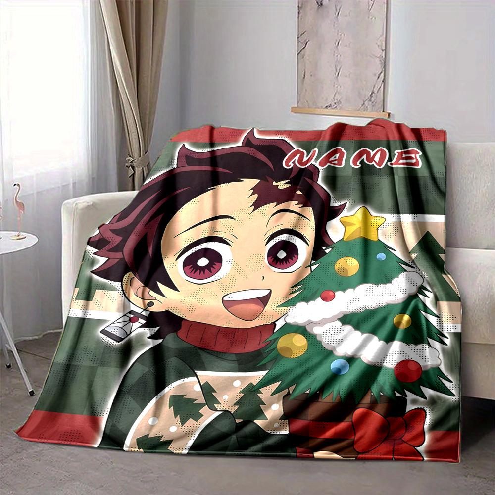 Custom 1pc Christmas Spirit Art Blanket, Soft And Comfortable Blanket, Casual Warm, Camping Travel Blanket, Birthday Gift Q91223