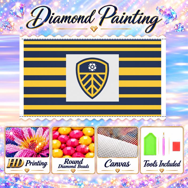 Leeds United 5D Diamond Painting Kit DIY Full Drill Diamond Art Home Wall Decor