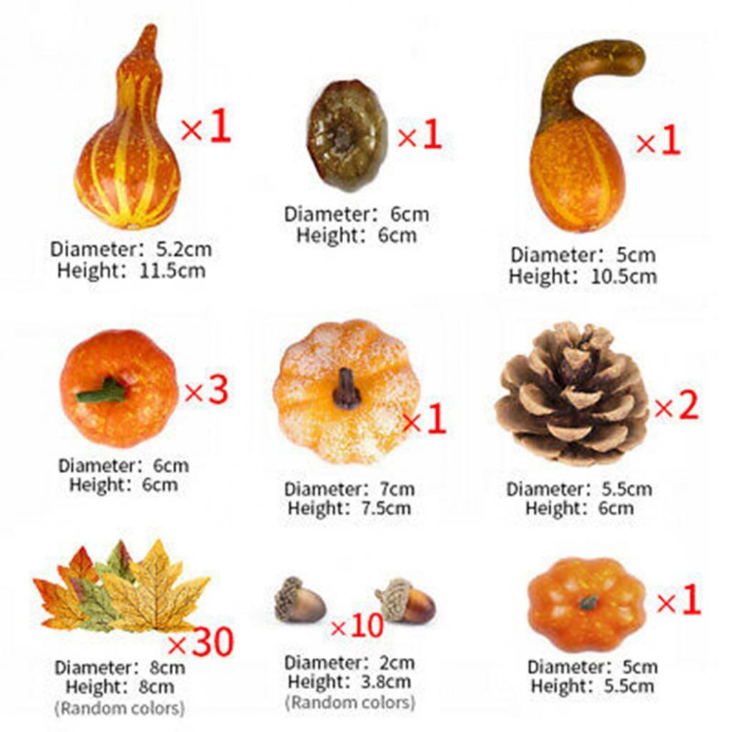 Artificial Decor For Display Maple Leaves Mini Pinecones
