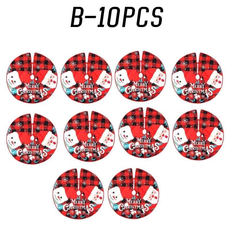 90CM Round Christmas Tree Skirt Elk Snowman Mat Christmas Decoration Parlor Carpet Home Decorations Christmas Tree Foot