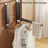 Folding Clothes Drying Rack Rustproof Corrosion Resistant Strong Load-bearing Easy To Install Laundry Hanging Hook Coat Rack with 6 Groves