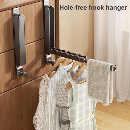 Folding Clothes Drying Rack Rustproof Corrosion Resistant Strong Load-bearing Easy To Install Laundry Hanging Hook Coat Rack with 6 Groves