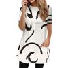 Жен. Футболка Футболка С принтом С короткими рукавами Повседневные Выходные Мода Классический Круглый вырез Карманы Обычный Топ