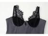 2026 European & American Style Sexy Eyelash Lace Deep V-Neck Slimming Camisole Dress