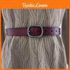 Solid Color Girl Fashionable Pure Leather Belt D Shaped Buckle Daily Use Casual