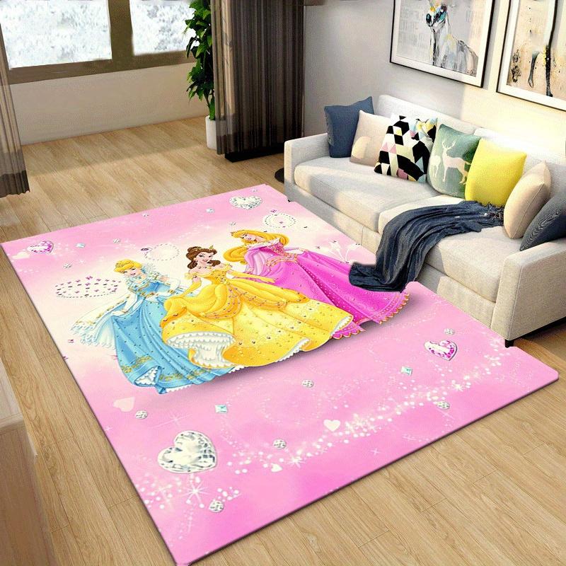 1pc Princess Pattern Area Rug Soft Flannel Floor Mat for Living Room,Office,Bedroom and Carpet