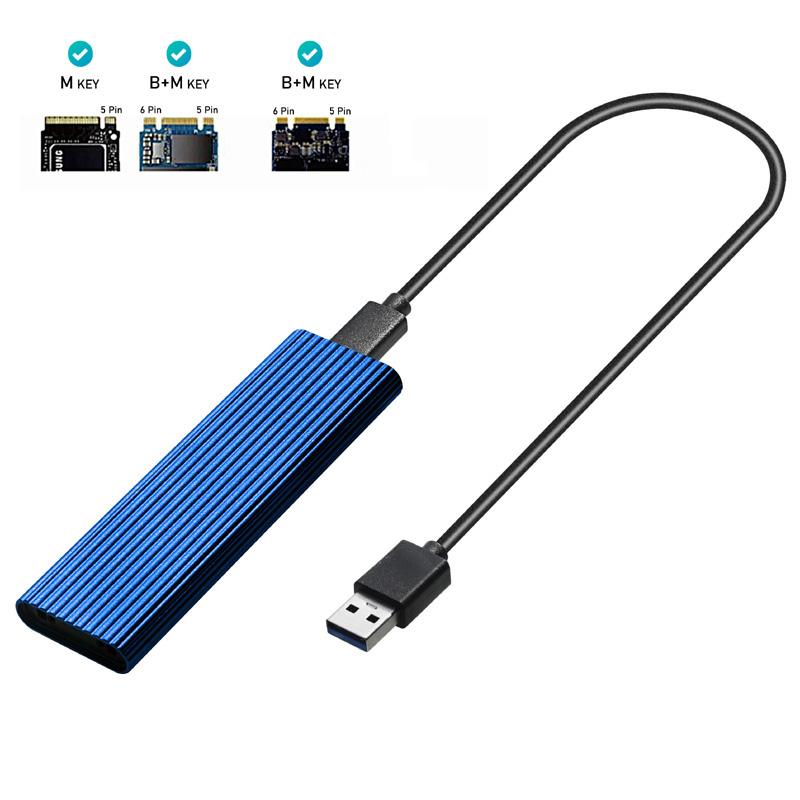 Корпус для M2 SSD, док-станция NVME, адаптер M.2 на USB для SSD NVME PCIE NGFF M.2 SATA SSD, ключ M/B+M, 2230/2242/2260/2280, M2, двойной протокол