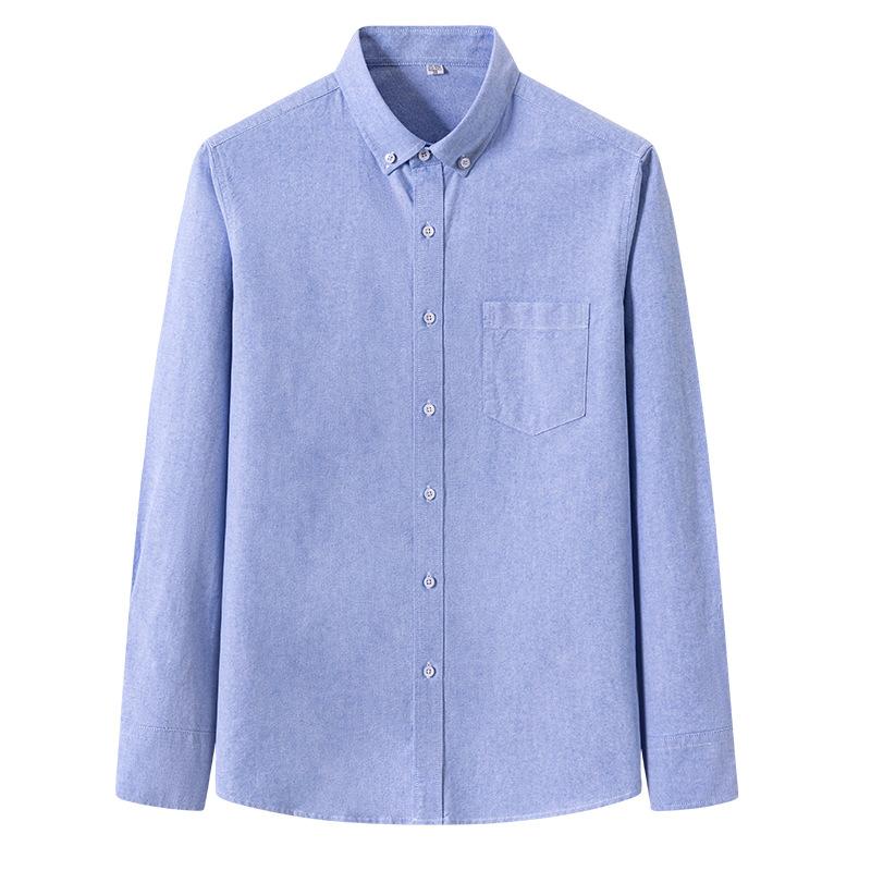 Мужская рубашка с длинным рукавом из хлопка Оксфорд Business Casual