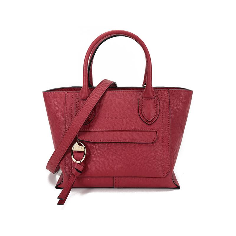 Longchamp Почтовый ящик 22 Короткая ручка Текстурированная кожаная сумка через плечо Маленькие женские сумки Малиново-красный 10103HTAP59