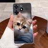 Чехол для Tecno Spark 10 Pro KI7 Силиконовый Эстетичный Милый Кот Задняя Крышка для Tecno Spark 10 Pro Прозрачный Мягкий Чехол для Телефона