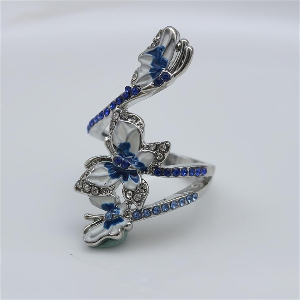 Enchanting Blue Butterfly Wrap Ring Exquisite Design Adjustable Fit Symbol of Elegance & Romance Perfect Jewelry for Women Daily Style