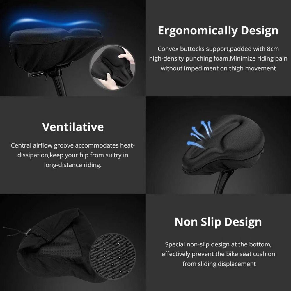 Дышащий чехол для сиденья велосипеда, утолщенная гелевая подушка для электровелосипеда, мягкая подушка для сиденья велосипеда