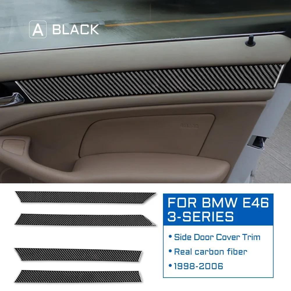 For BMW E46 3 Series 1998-2006 - 4PCS Door Handle Surround Panel Trim, Carbon Fiber Durable Interior Decor