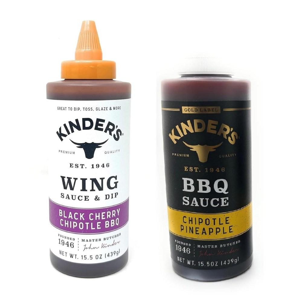 Kinders Marinade BBQ Wing Sauce Garlic 2-Piece Set Sweet Chili Roasted 15.5oz 16.1oz