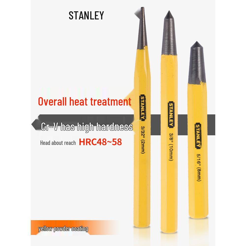 Stanley Punch Set: Center, Marking, Pilot, Pin, Cone, Pointed, Nail, Metal Striking, Locating
