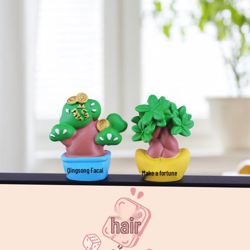 Fortune Tree Desktop Ornament: Cute Money Flower for Office Décor
