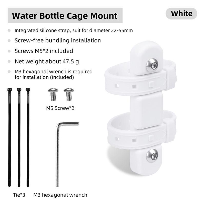 Bicycle Water Bottle Holder Adaptor 5 Colors Silicone Bottle Cage Strap Seatpost Fork Frame Multi Location Mounting Rack Bracket