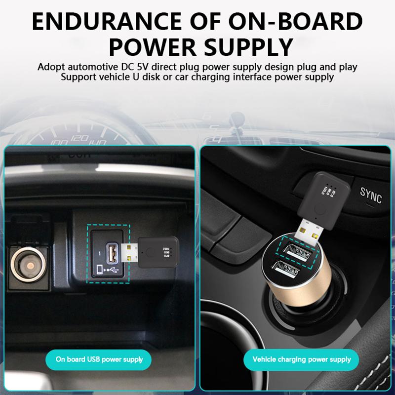 Bluetooth 5.4 FM-передатчик с микрофоном, громкая связь, беспроводной USB-адаптер, стереозвук без потерь, аудиоприемник для автомобильного FM-радио