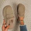 Fashion Warm Mules Slippers Women 2025 New Plush Thickened Comfortable Indoor Outdoor Solid Cotton Shoes Fashion Casual Shoes 2025