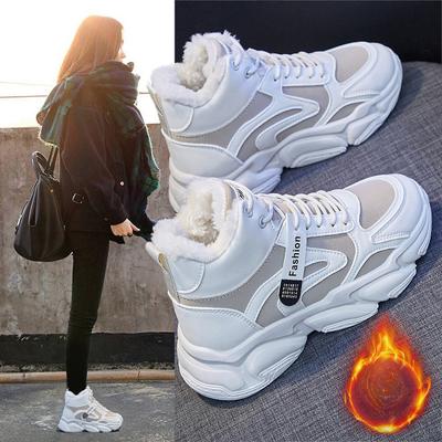 Модная зимняя обувь для отдыха на открытом воздухе, женские теплые меховые плюшевые кроссовки, женская повседневная обувь, кроссовки на шнуровке, толстые кеды Zapatillas Mujer, зимние ботинки на платформе