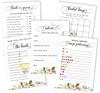 Inkdotpot Bachelorette Party Games Set Bundle of 5 (Activities for 50 Guests) Floral Brunch & Bubbly Theme Fun Bridal Shower Games Set