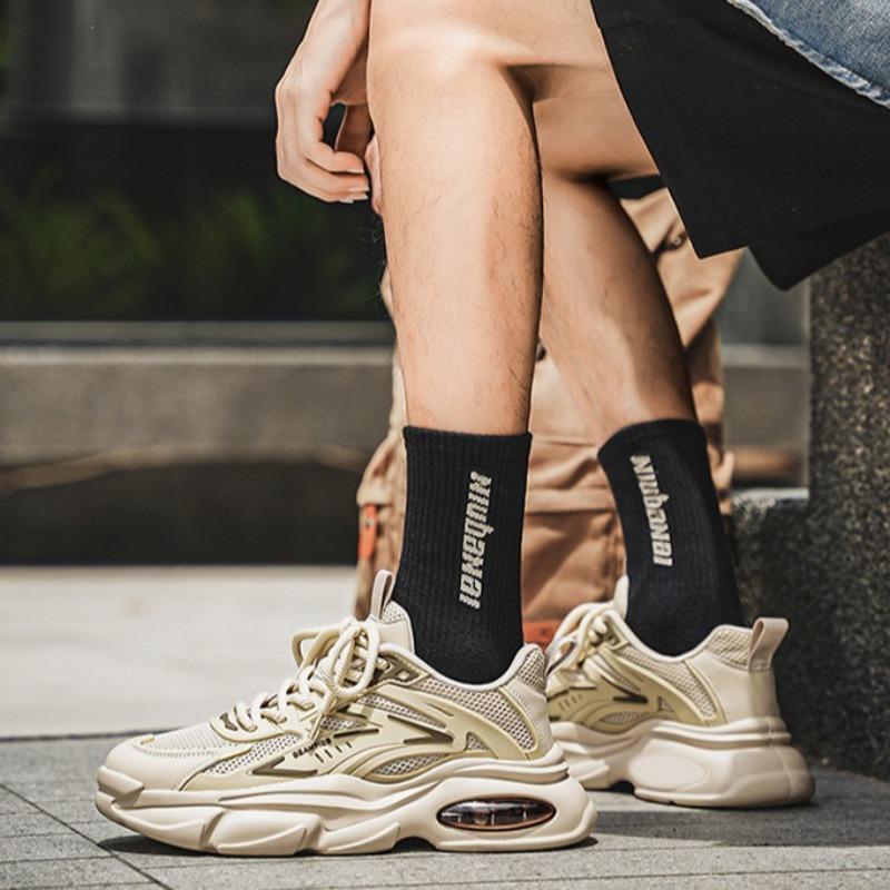 Мода Винтаж Тренд Мужские Рабочие Ботинки на Толстой Подошве Лето Новые Дышащие Повседневные Спортивные Ботинки Уличные Противоскользящие Кроссовки для Бега Zapatillas