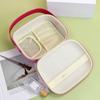 Makeup Case Waterproof PU Cosmetic Bag Candy Color Square Portable Tote Bag Space Saving Zipper Make Up Pouch Bag Women