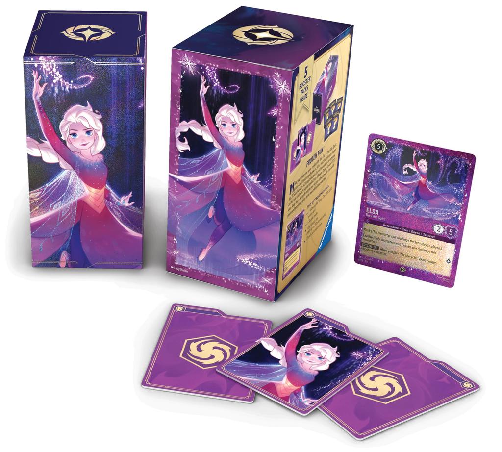 Ravensburger Disney Lorcana Elsa Gift Box Includes 5 Booster Fifth Spirit Promotional Card Storage Box Trading Card Game Disney Collectibles Ages TCG