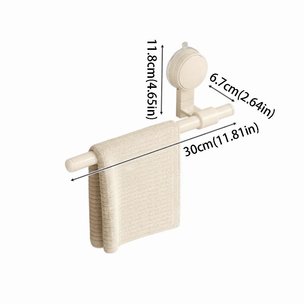 Cream Style No-Drill Towel Bar Punch-free Removable Towel Rack New Suction Cup Towel Rack Kitchen
