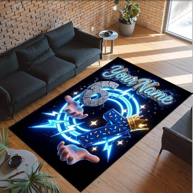 Other Similar Designs Theme Crystal Velvet Rug Personalized Custom Name Text Soft Floor Mat Home Decor