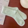 Autumn and Winter Solid Color Mink Velvet Mid-tube Socks Plus Velvet Thick Warm Plush Socks