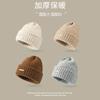 Wool Hat Women's Autumn and Winter Metal Standard Mohair Knitted Cold Hat Men's Versatile Loose Thickened Warm Pile Hat
