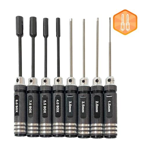 Startside Hex Nut Drivers (4 Pieces) and Hex Driver Wrenches (4 Pieces) Set for RC Helicopters, RC Boats, and RC Cars, Jigs, and Tools (Set)