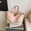 New Canvas Bag Lazy Wind Commuter Versatile Shoulder Bag Niche Casual Letter AB Face Tote Bag