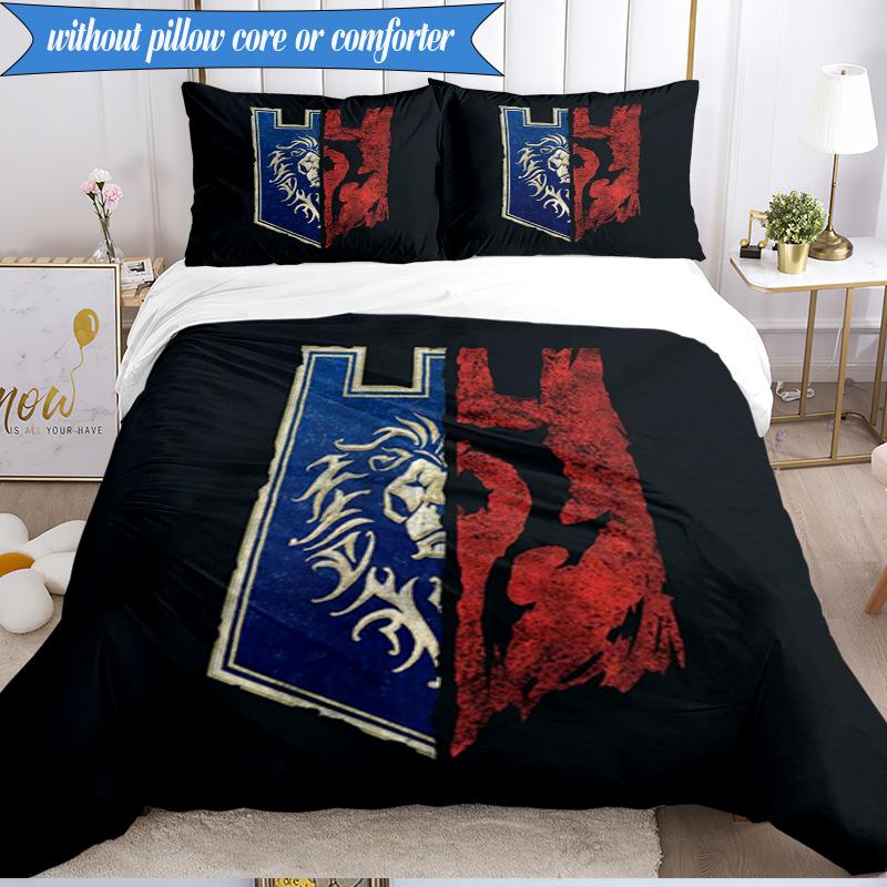 Warcraft game 3pcs K-pop music group Bedding set,Ideal for Bedroom, Dormitory,Including Duvet Cover And 2pcs Pillowcases,Fan gifts