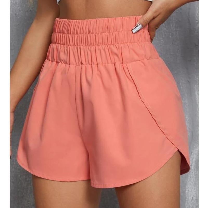 Весенние и летние женские эластичные свободные спортивные повседневные шорты с высокой талией